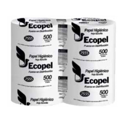 PAPEL HIGIENICO ECOPEL H/SENCILLA 6X500