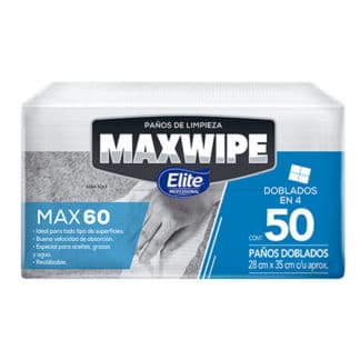 Paño Maxwipe Elite® doblado Max60. color Blanco.